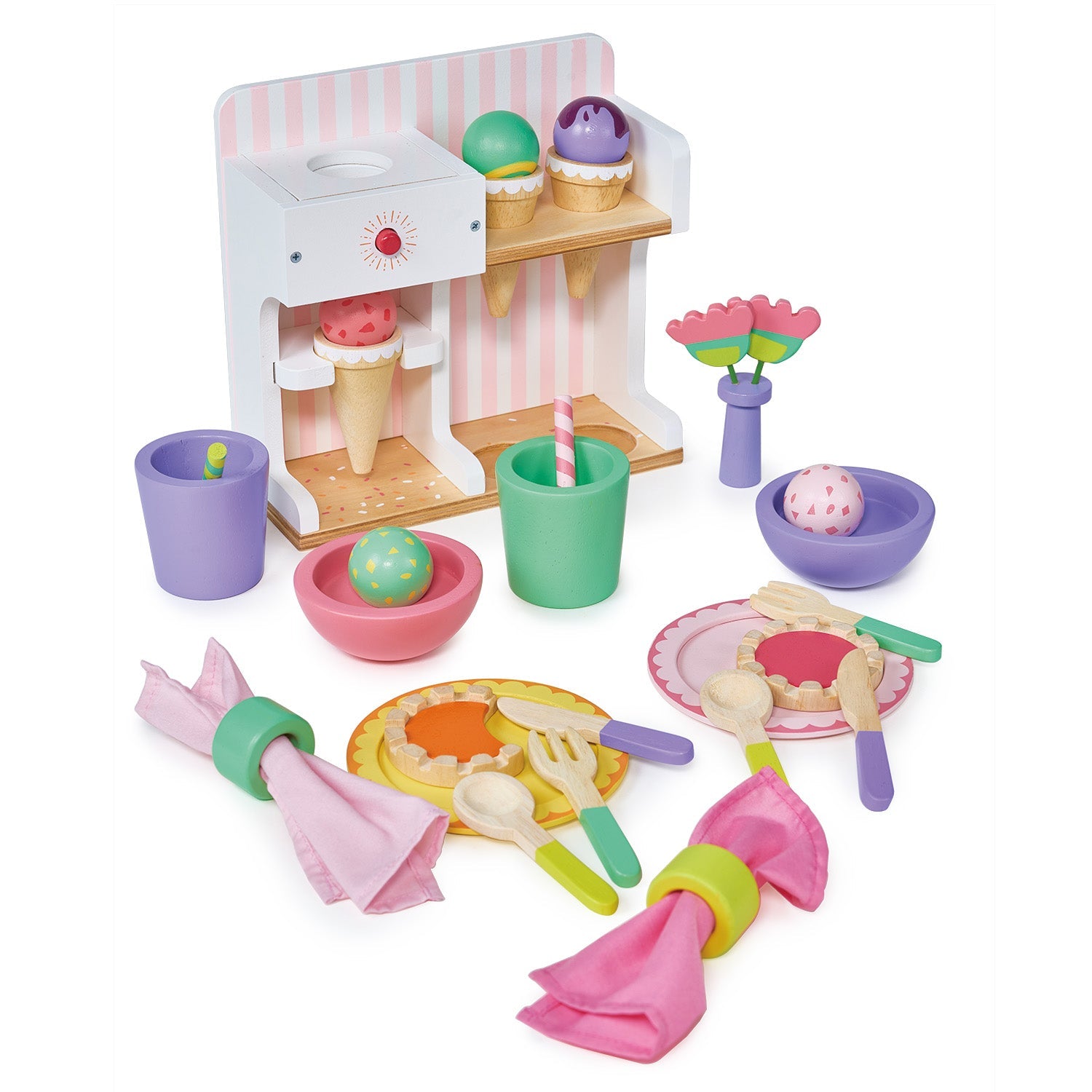 Party Time Lunch Set - Mentari - Sustainable Wooden Toys Made in Indonesia - Eco-Friendly Play