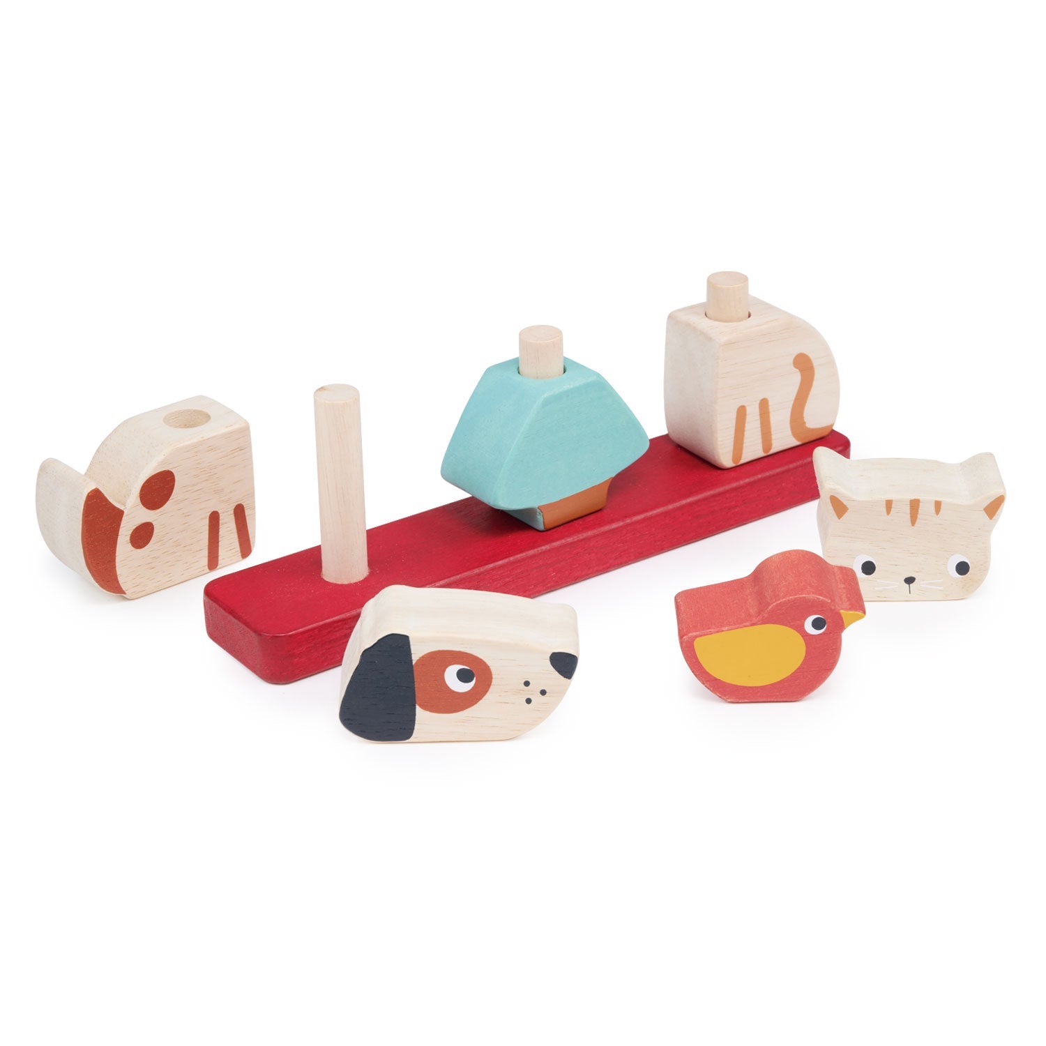 Pet Stacker - Mentari - Sustainable Wooden Toys Made in Indonesia - Eco-Friendly Play