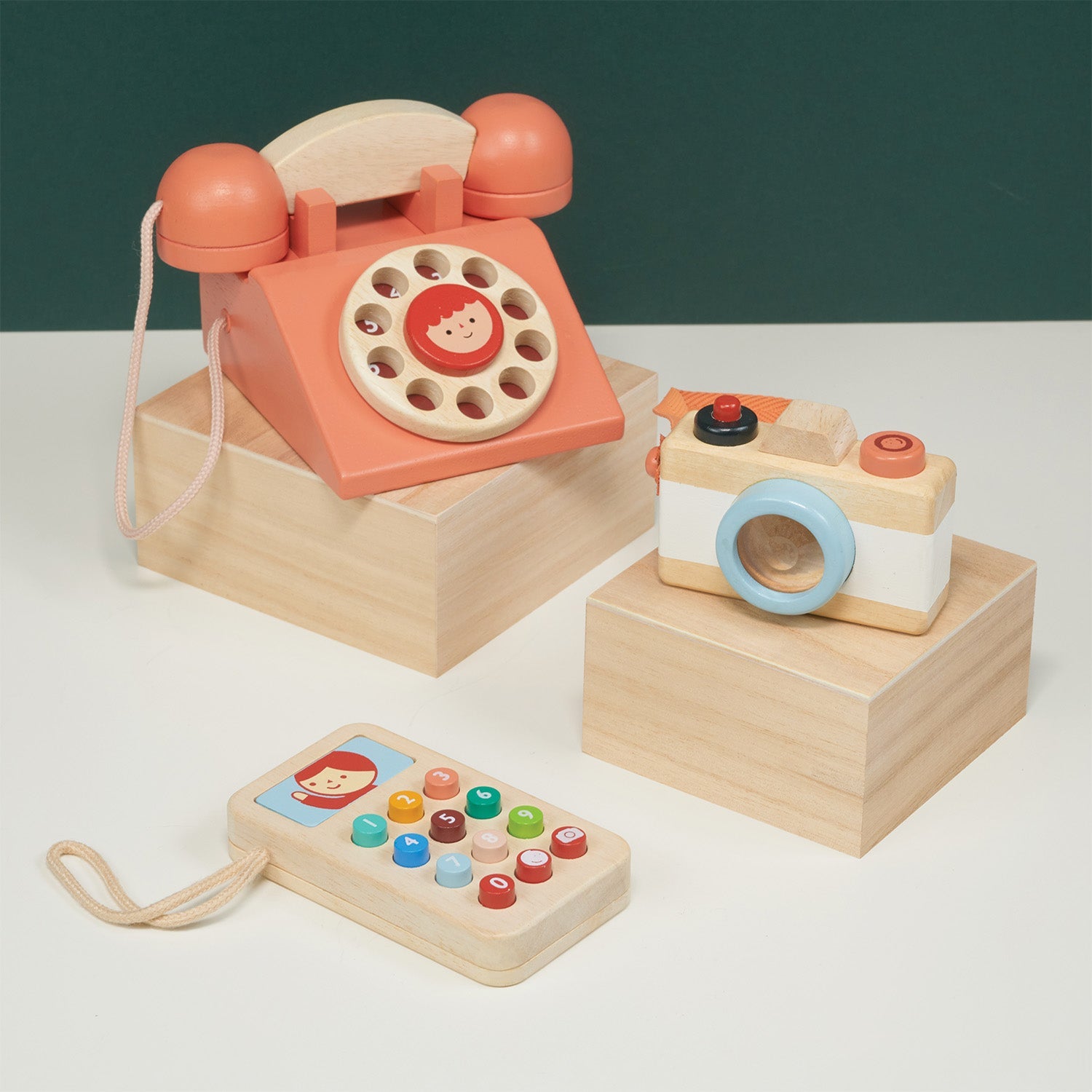 Phone And Camera Bundle - Mentari - Sustainable Wooden Toys Made in Indonesia - Eco-Friendly Play