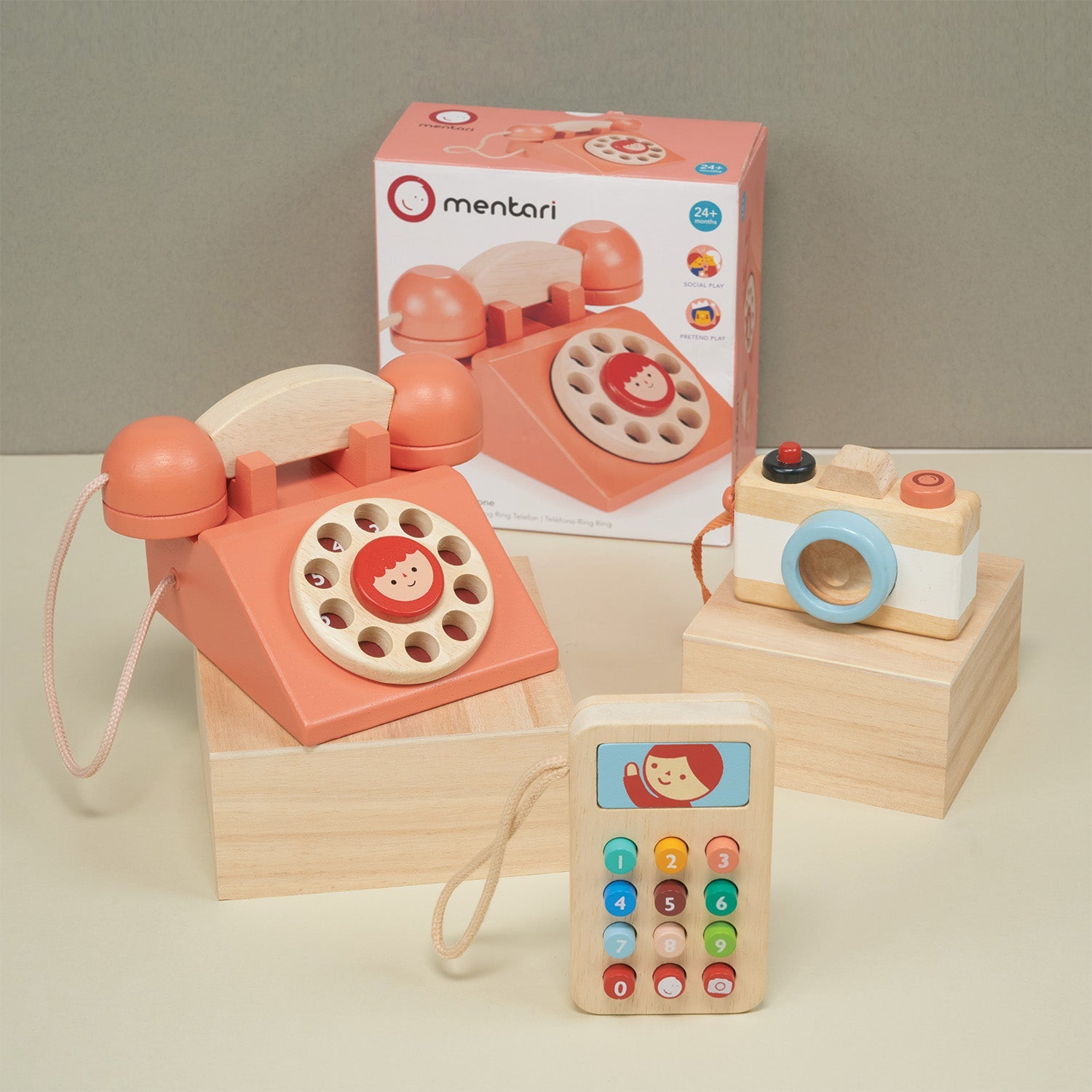 Phone And Camera Bundle - Mentari - Sustainable Wooden Toys Made in Indonesia - Eco-Friendly Play