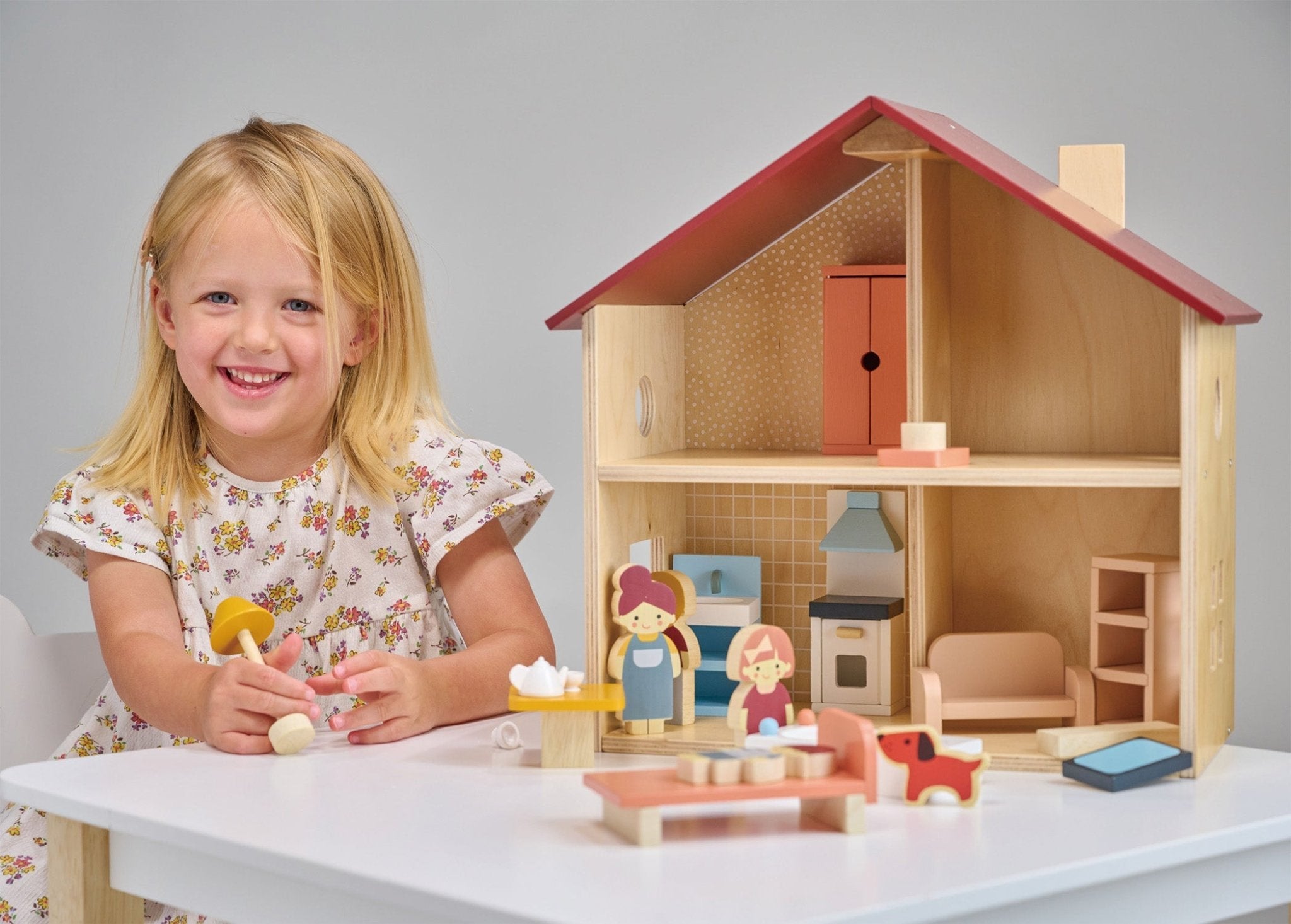 Poppets Dollhouse - Mentari - Sustainable Wooden Toys Made in Indonesia - Eco-Friendly Play