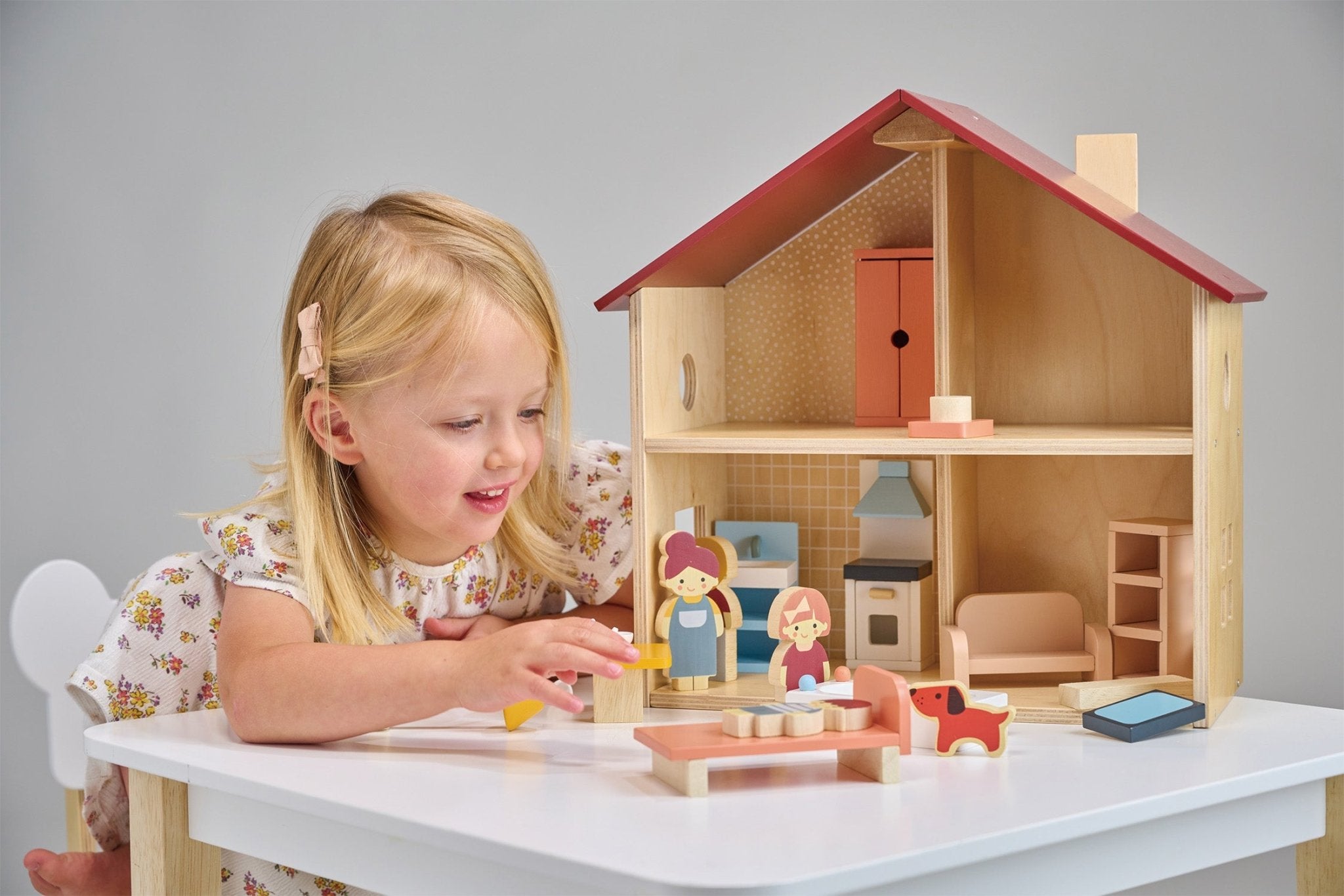 Poppets Dollhouse - Mentari - Sustainable Wooden Toys Made in Indonesia - Eco-Friendly Play