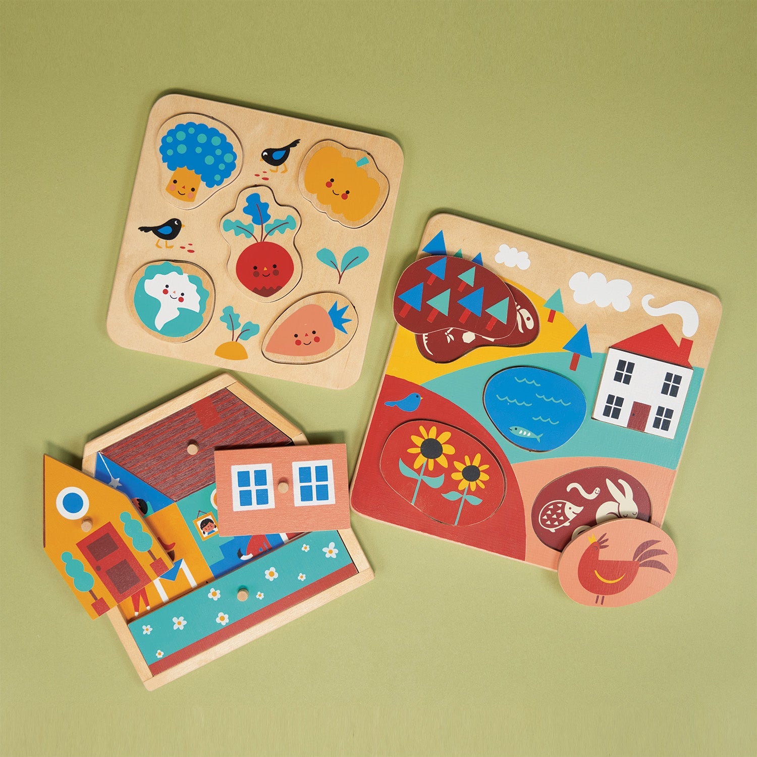 Puzzle Bundle - Mentari - Sustainable Wooden Toys Made in Indonesia - Eco-Friendly Play