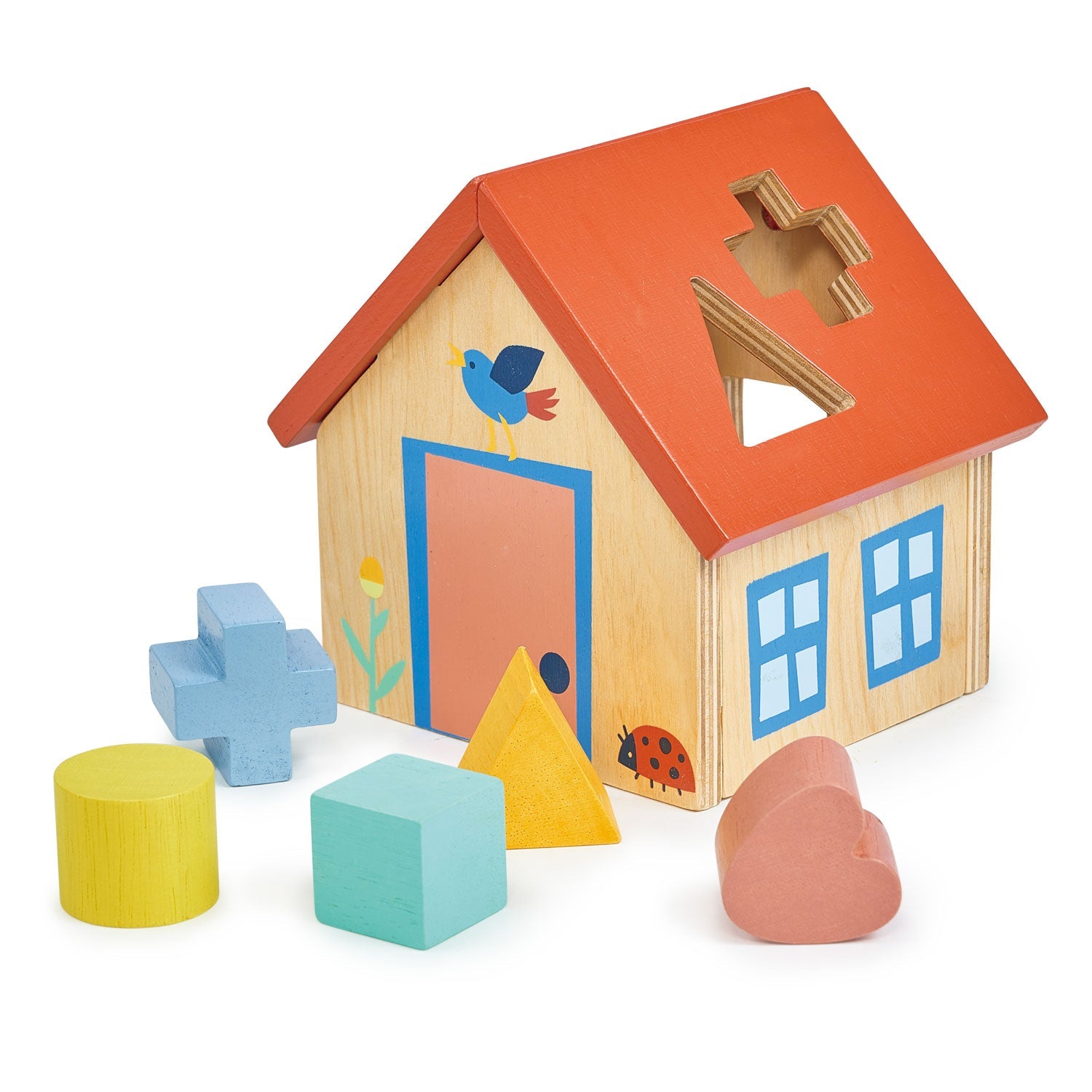 Shape Sorter House - Mentari - Sustainable Wooden Toys Made in Indonesia - Eco-Friendly Play