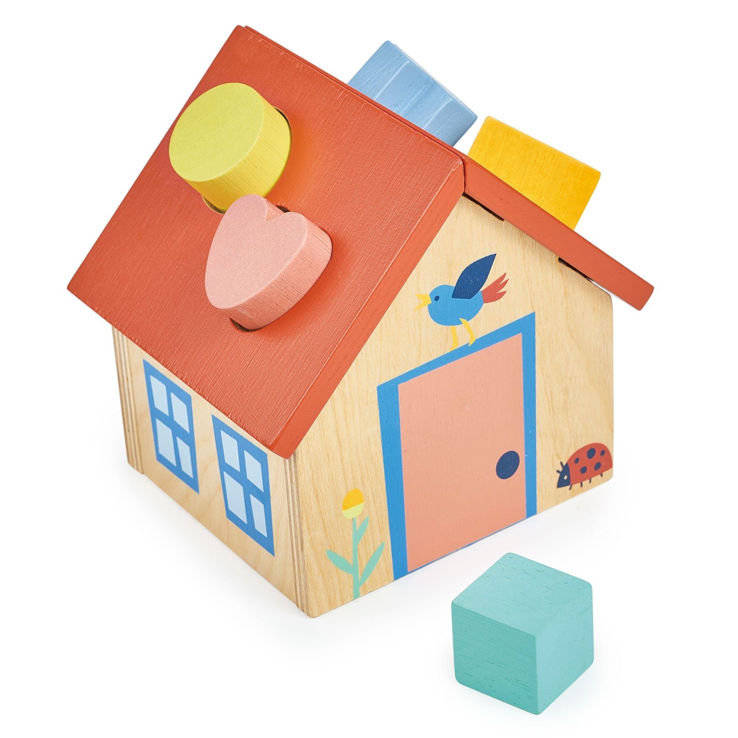 Shape Sorter House - Mentari - Sustainable Wooden Toys Made in Indonesia - Eco-Friendly Play