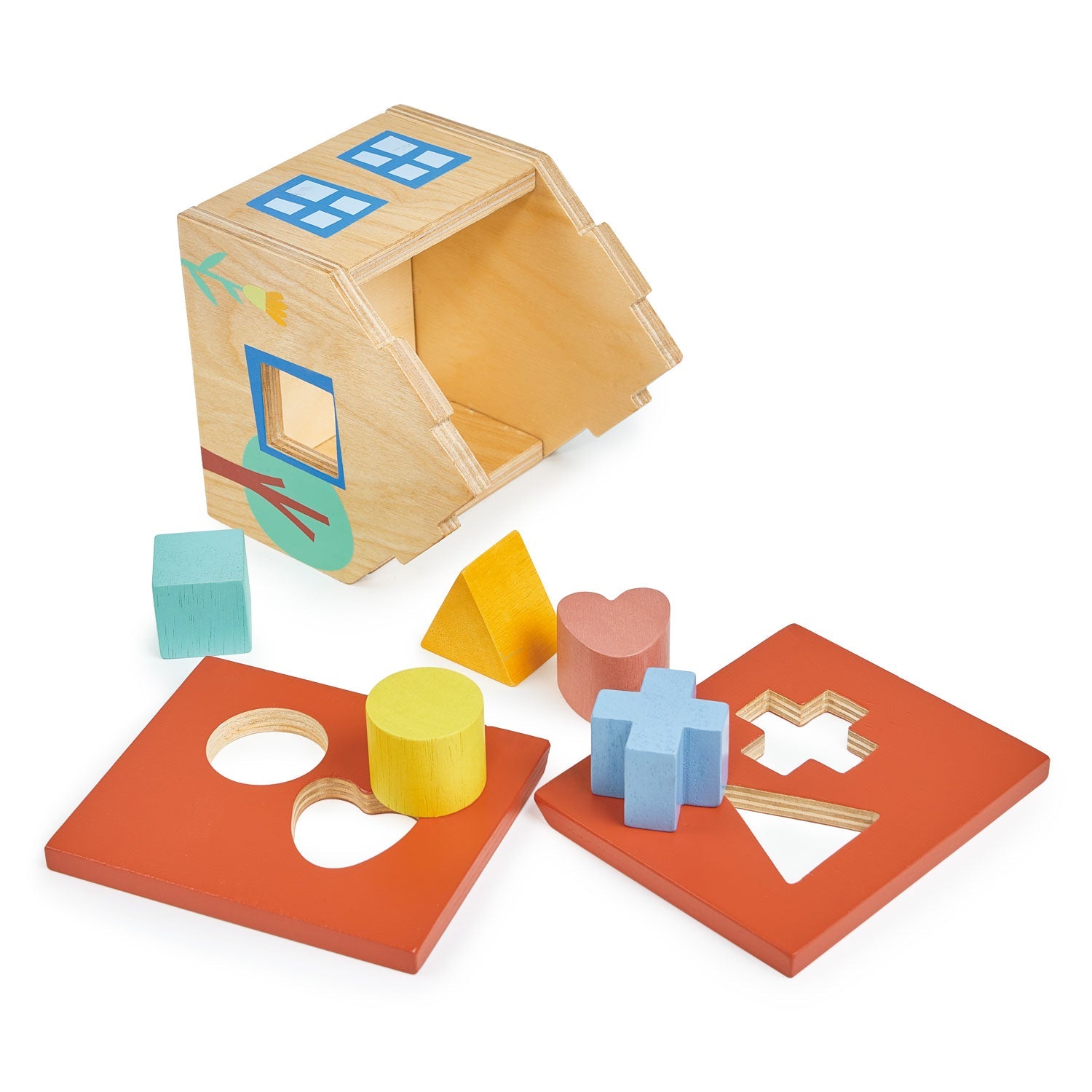 Shape Sorter House - Mentari - Sustainable Wooden Toys Made in Indonesia - Eco-Friendly Play