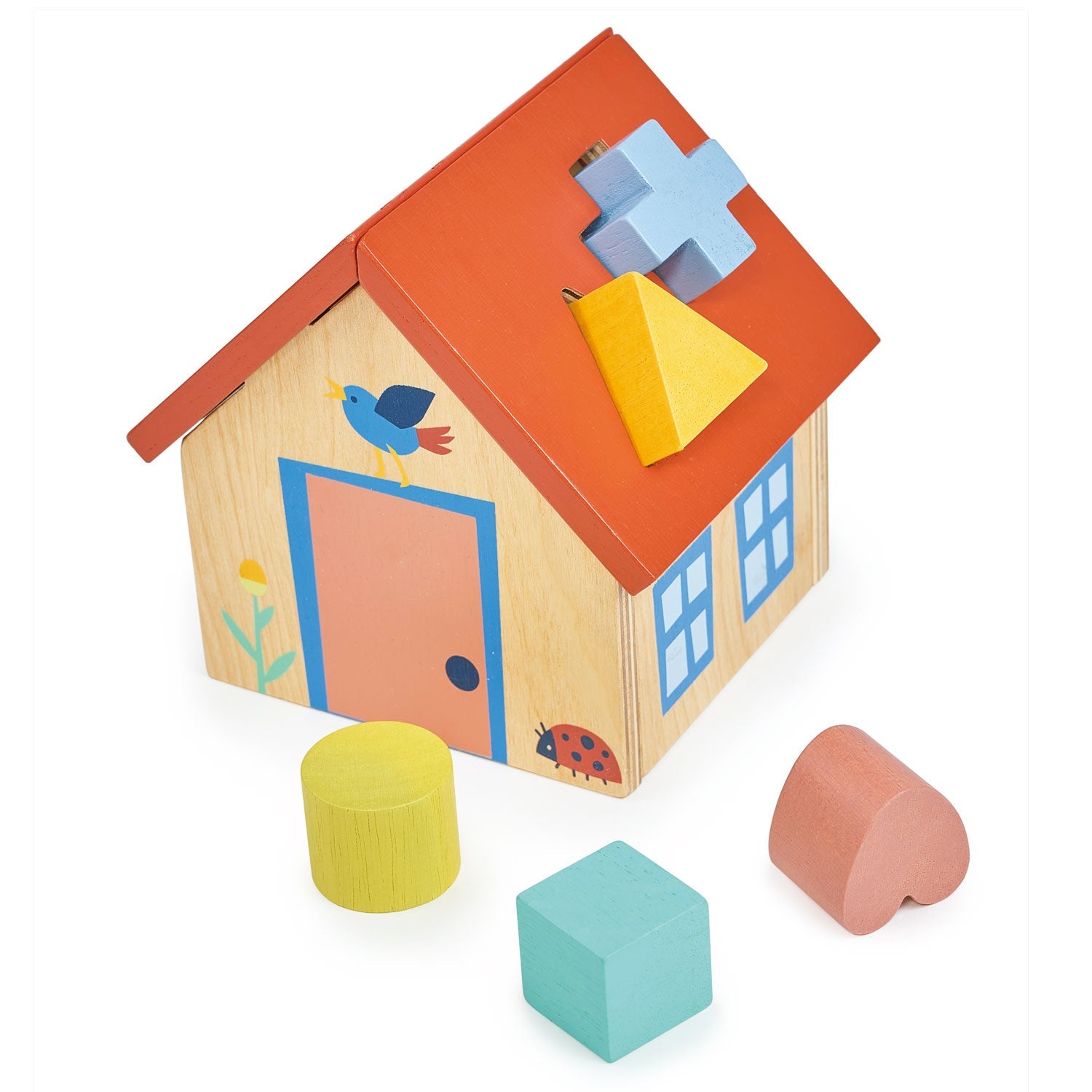 Shape Sorter House - Mentari - Sustainable Wooden Toys Made in Indonesia - Eco-Friendly Play