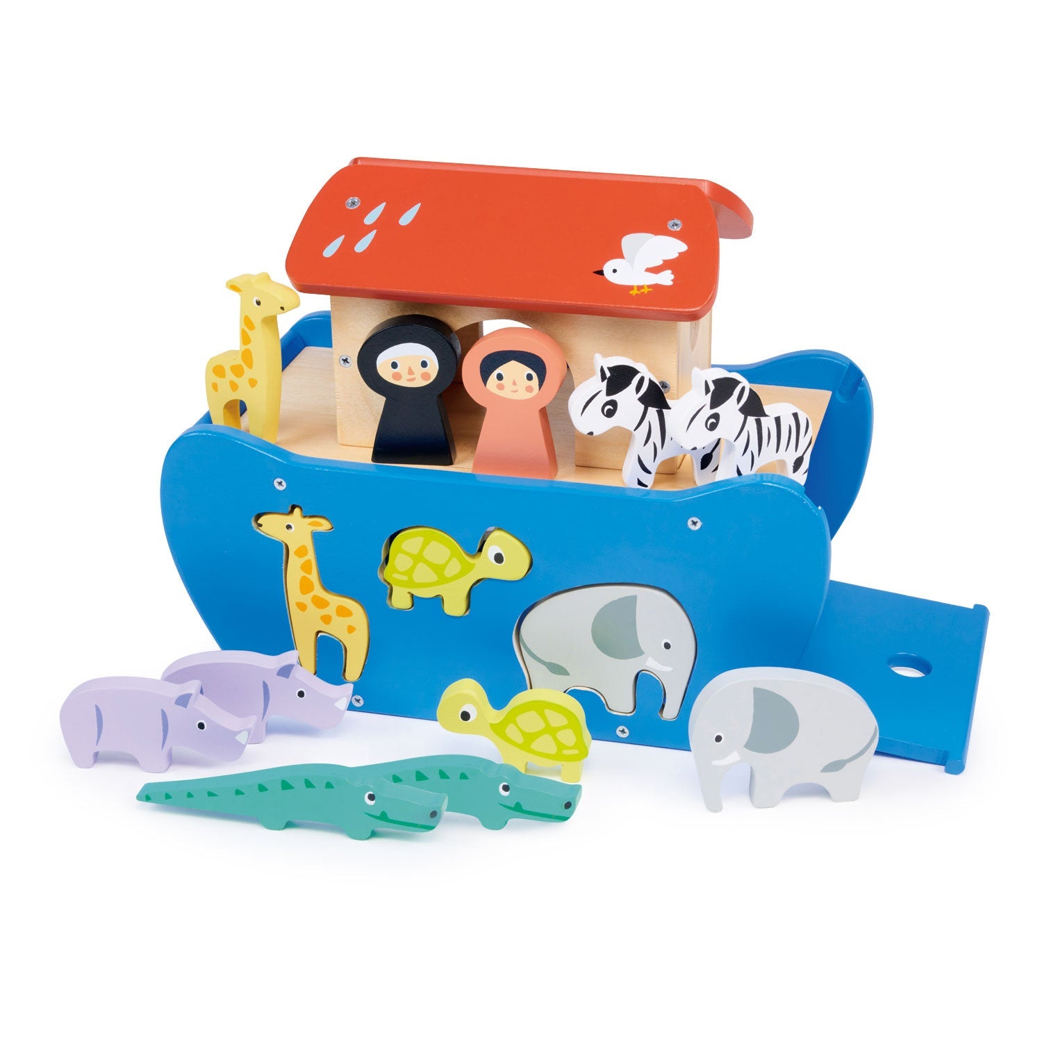 Shape Sorting Animal Ark - Mentari - Sustainable Wooden Toys Made in Indonesia - Eco-Friendly Play