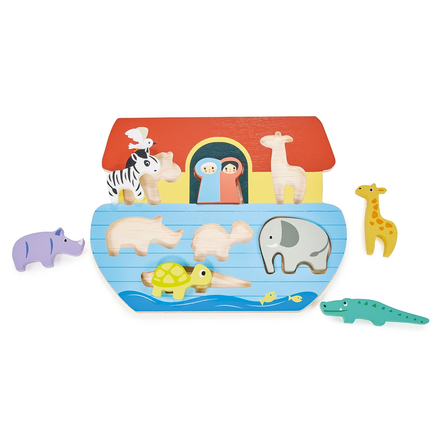 Shape Sorting Ark Tray - Mentari - Sustainable Wooden Toys Made in Indonesia - Eco-Friendly Play