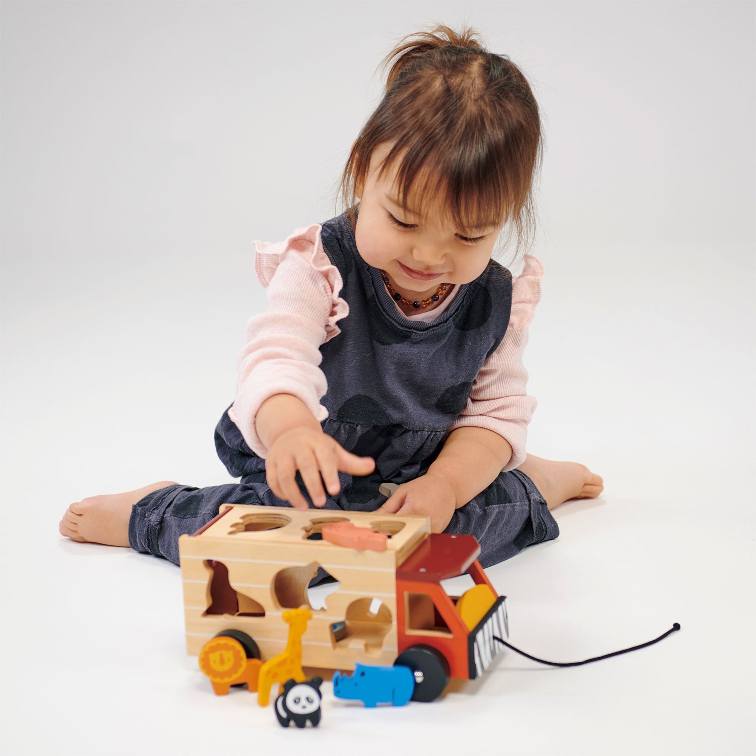 Shape Sorting Safari Truck - Mentari - Sustainable Wooden Toys Made in Indonesia - Eco-Friendly Play