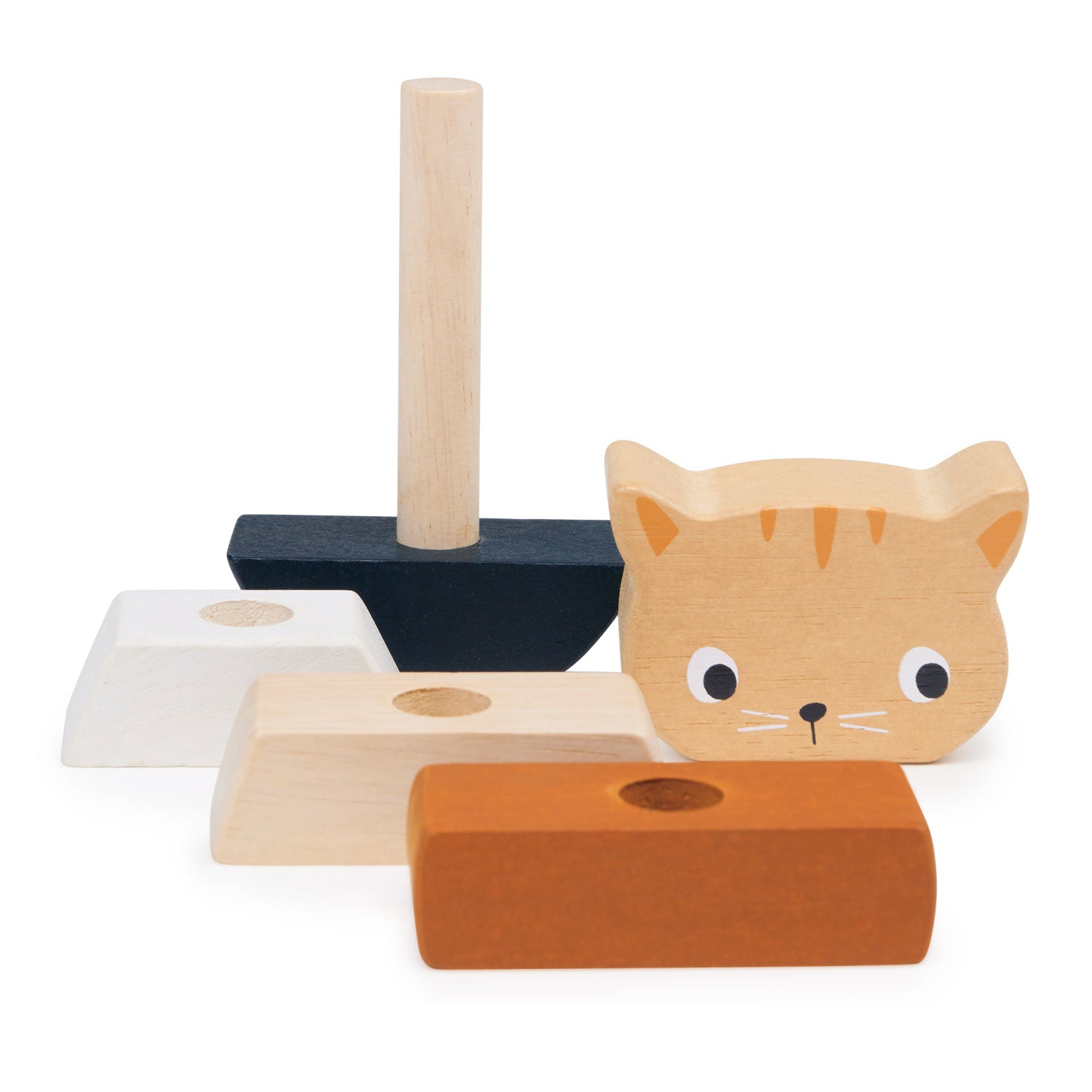 Stacking Kitten - Mentari - Sustainable Wooden Toys Made in Indonesia - Eco-Friendly Play