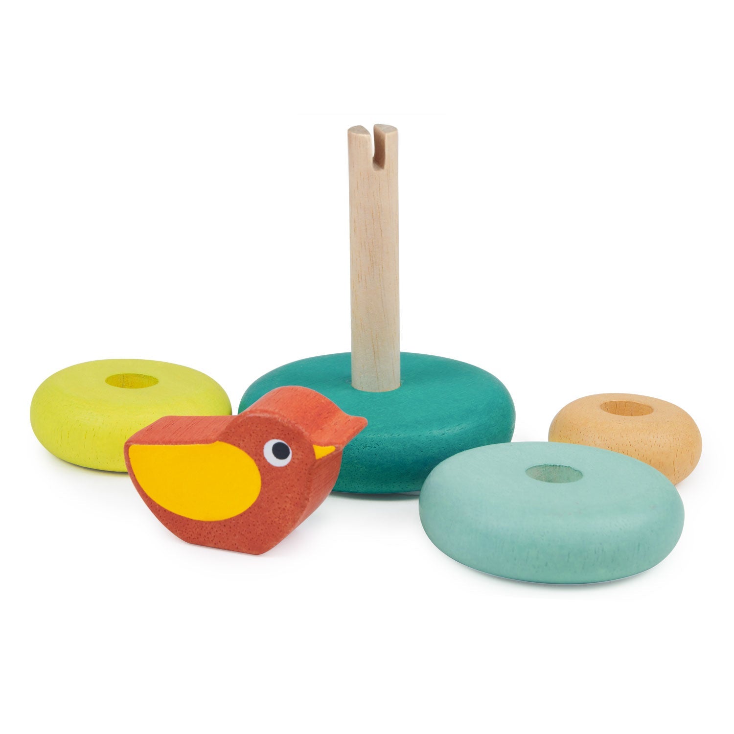 Stacking Tree with Bird - Mentari - Sustainable Wooden Toys Made in Indonesia - Eco-Friendly Play