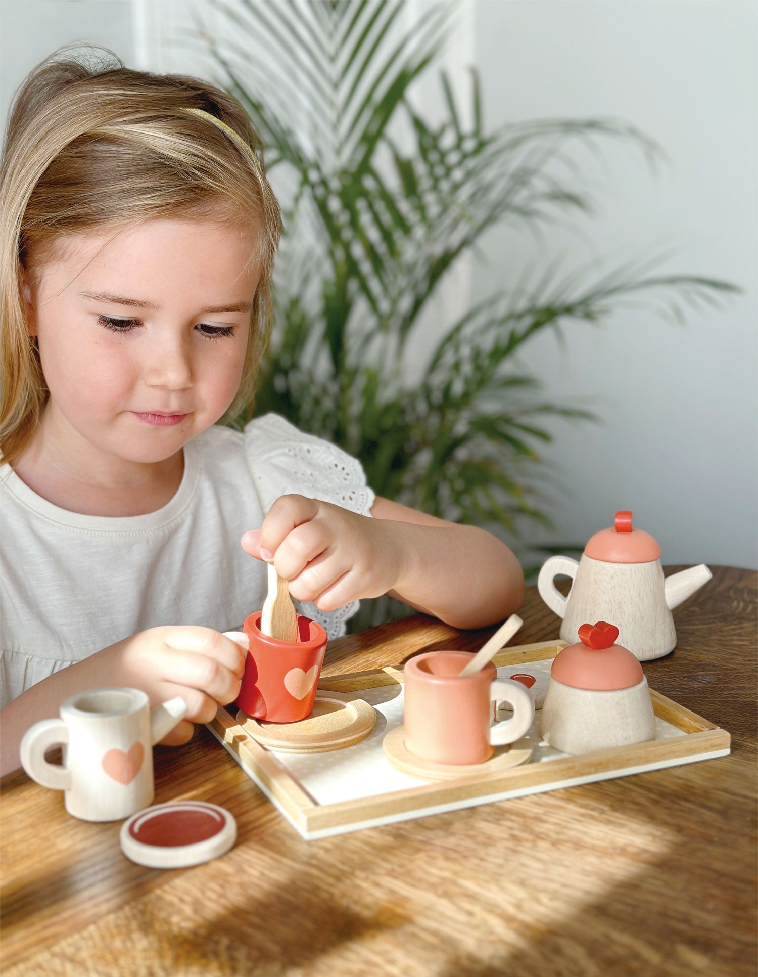 Wooden toy best sale tea set