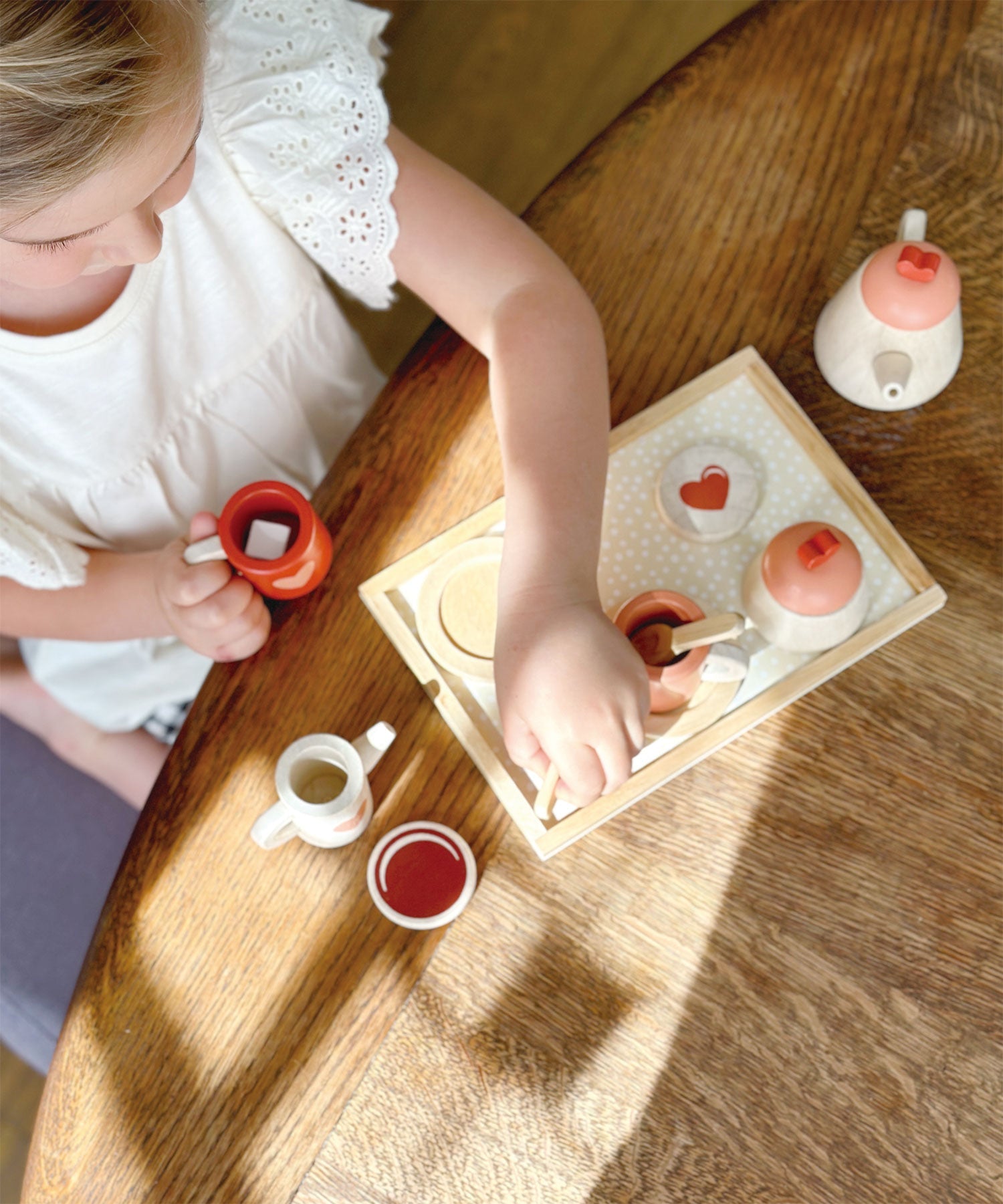 Tea Time Tray Set - Mentari - Sustainable Wooden Toys Made in Indonesia - Eco-Friendly Play