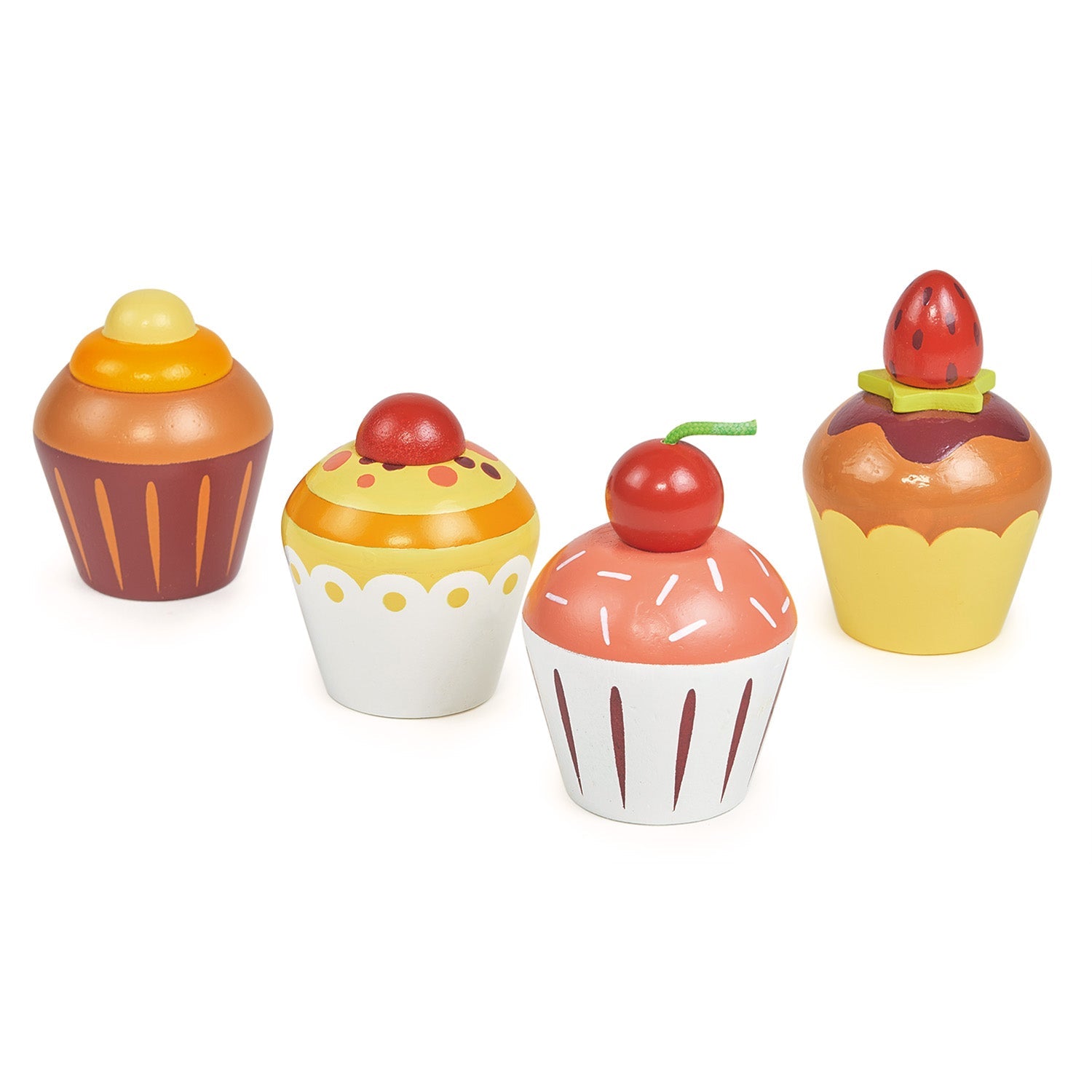 Teatime Cupcake Set - Mentari - Sustainable Wooden Toys Made in Indonesia - Eco-Friendly Play