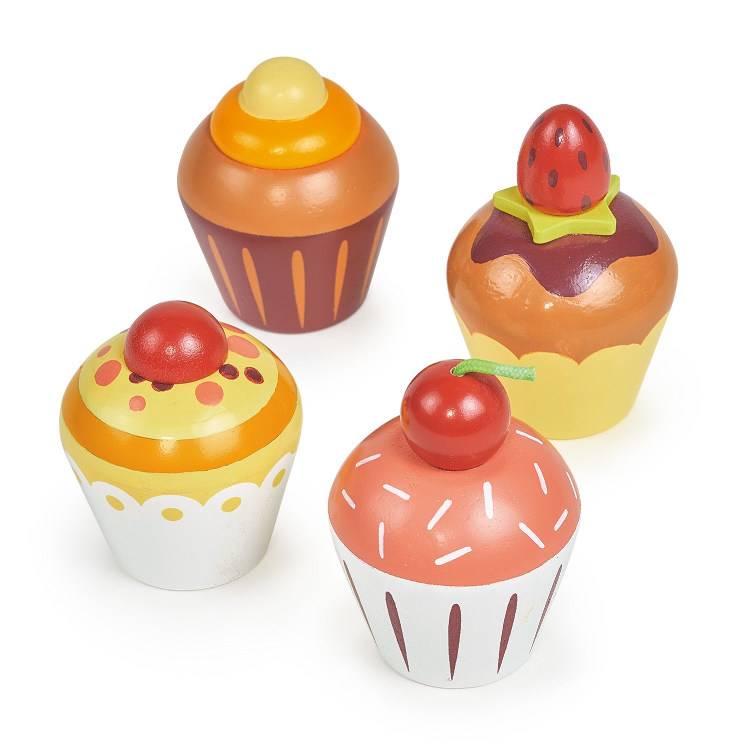 Teatime Cupcake Set - Mentari - Sustainable Wooden Toys Made in Indonesia - Eco-Friendly Play