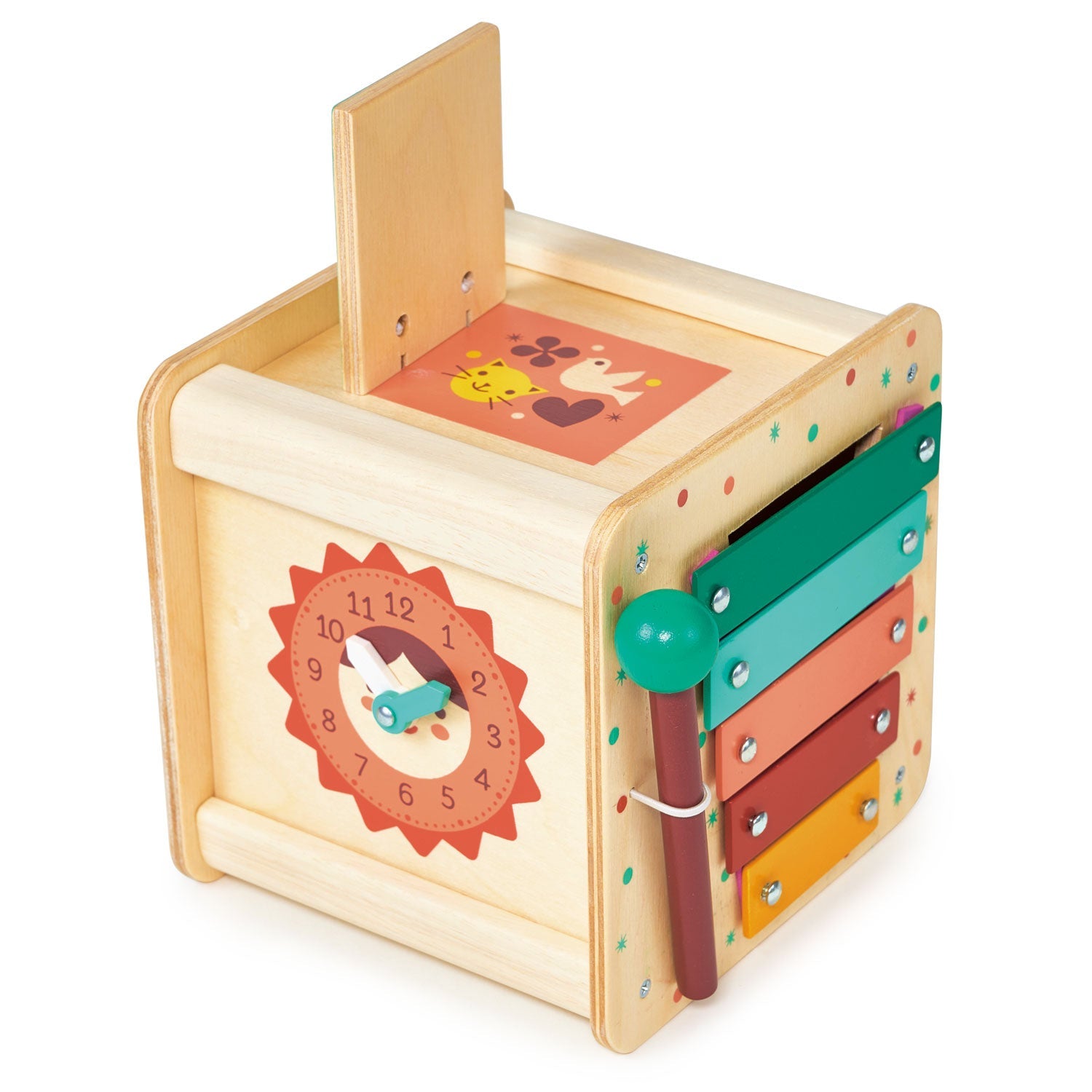 Toddler Activity Cube - Mentari - Sustainable Wooden Toys Made in Indonesia - Eco-Friendly Play