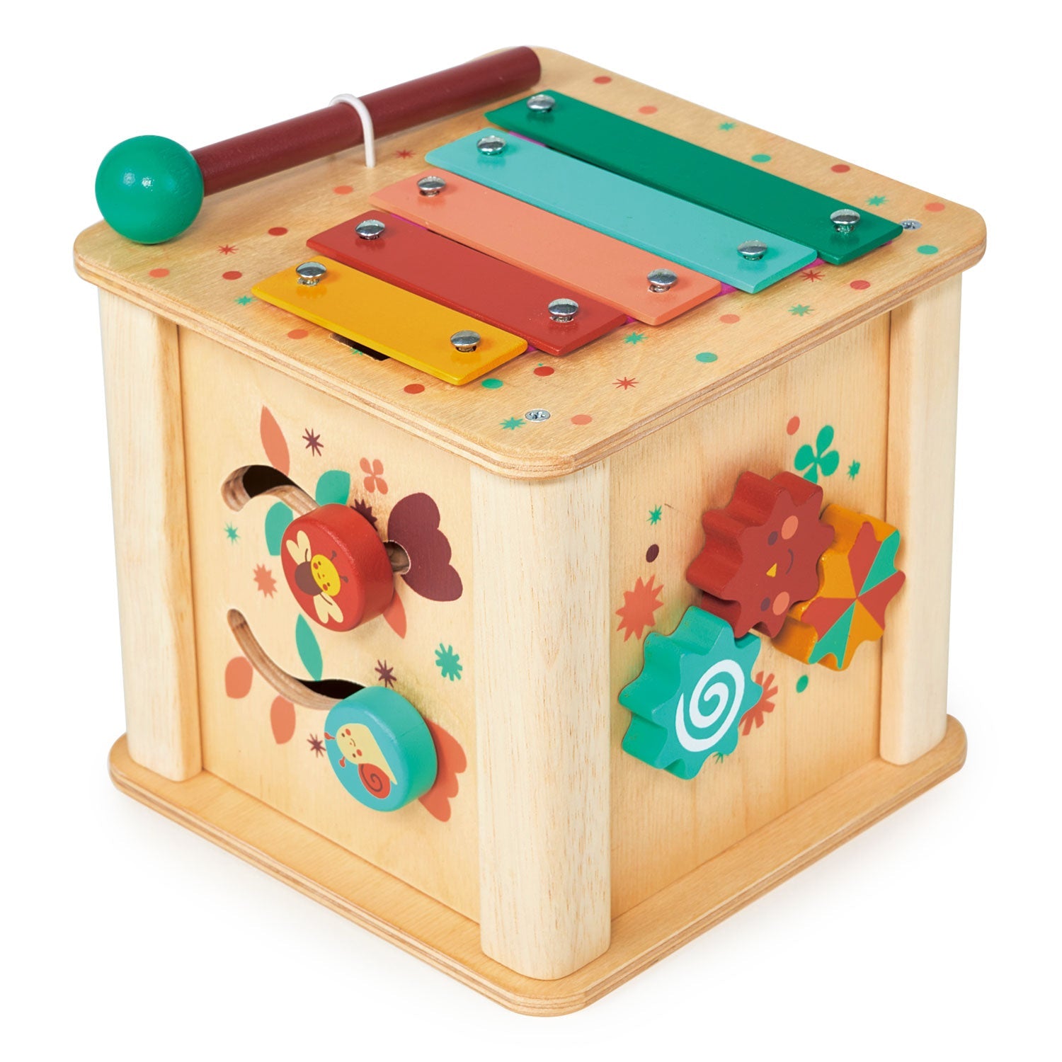 Toddler Activity Cube - Mentari - Sustainable Wooden Toys Made in Indonesia - Eco-Friendly Play