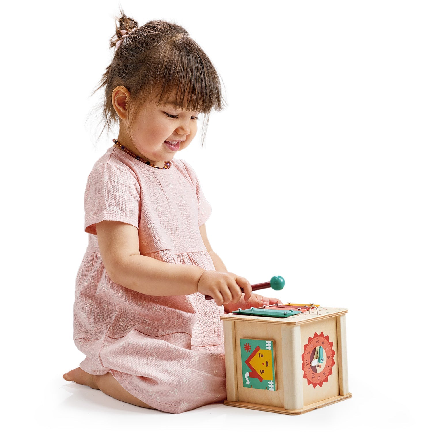 Toddler Activity Cube - Mentari - Sustainable Wooden Toys Made in Indonesia - Eco-Friendly Play