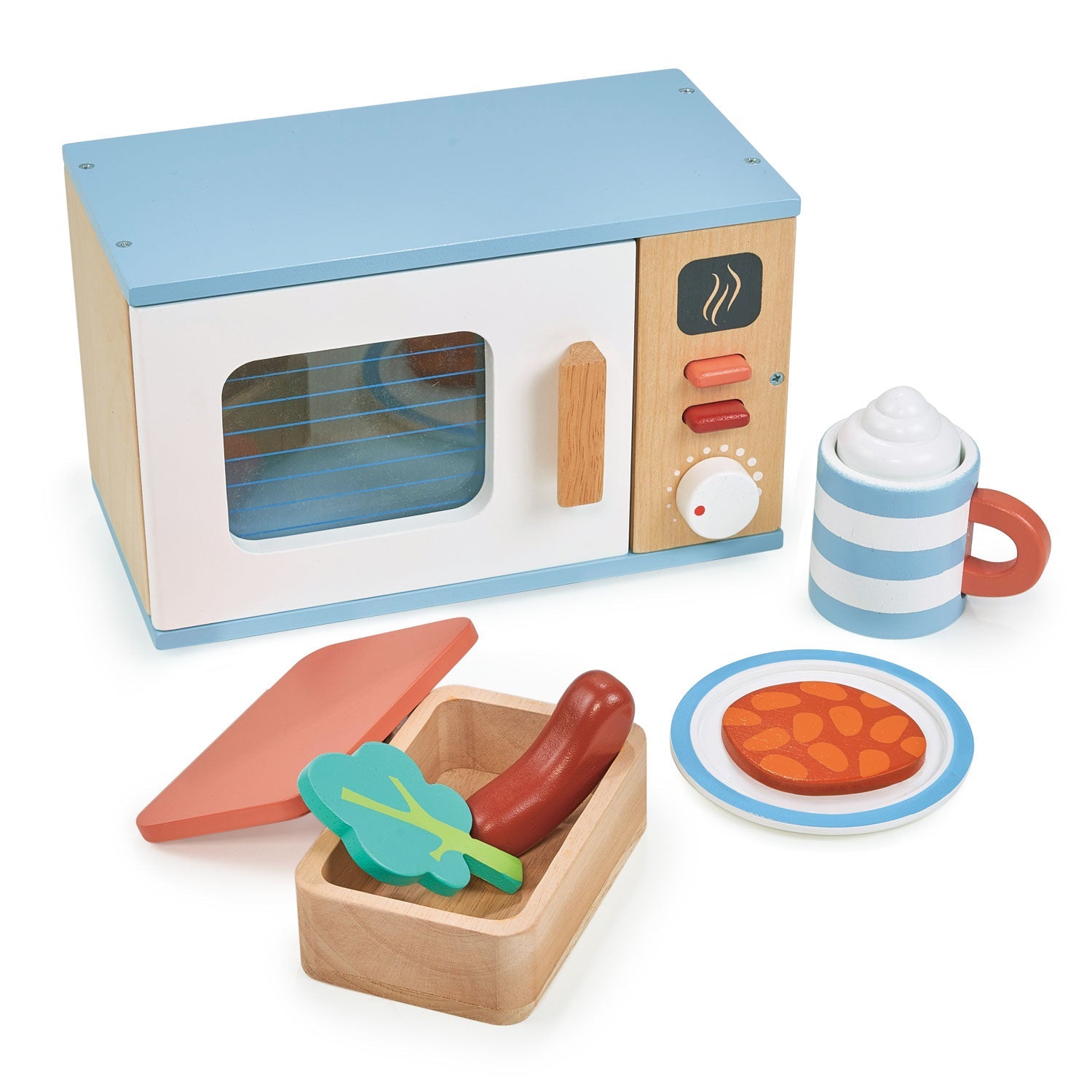 Toy Microwave - Mentari - Sustainable Wooden Toys Made in Indonesia - Eco-Friendly Play