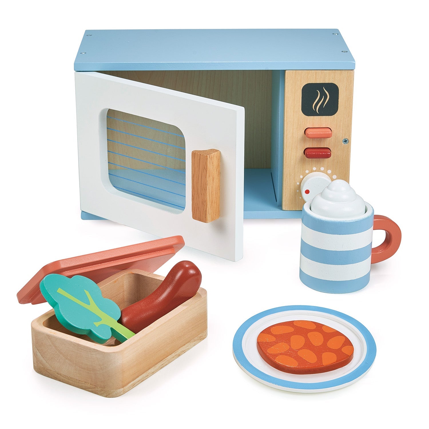 Toy Microwave - Mentari - Sustainable Wooden Toys Made in Indonesia - Eco-Friendly Play