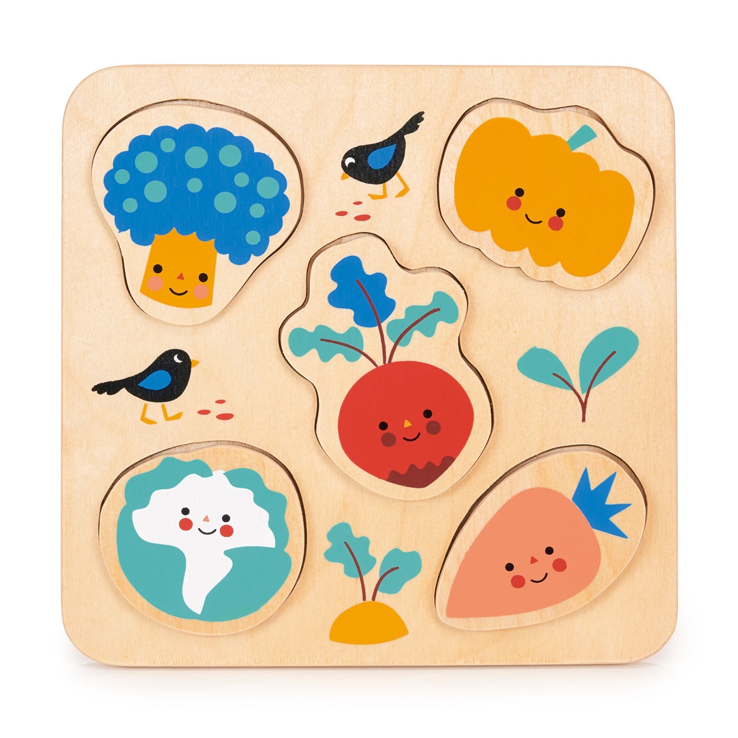 Vegetable Puzzle - Mentari - Sustainable Wooden Toys Made in Indonesia - Eco-Friendly Play