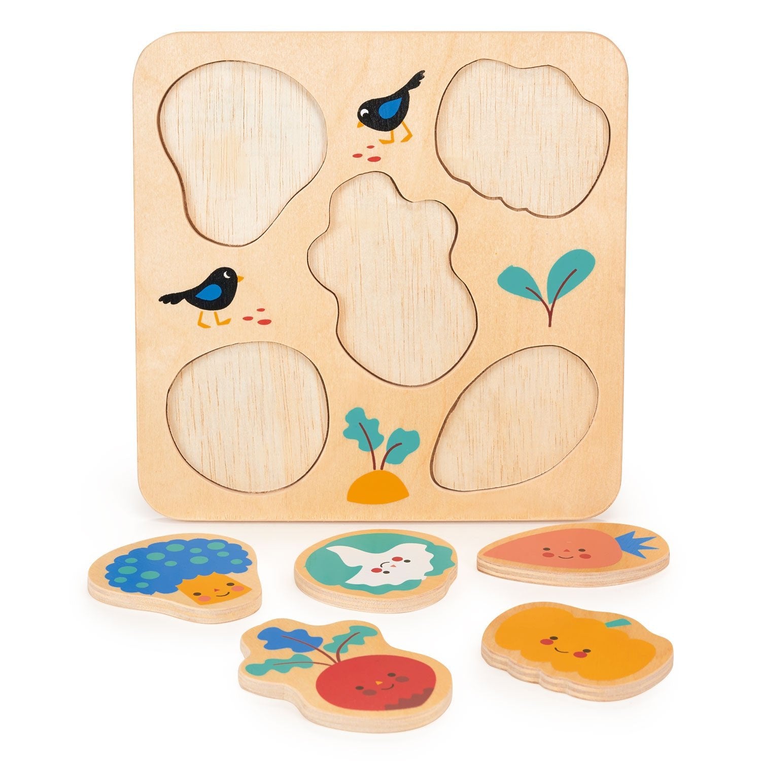 Vegetable Puzzle - Mentari - Sustainable Wooden Toys Made in Indonesia - Eco-Friendly Play