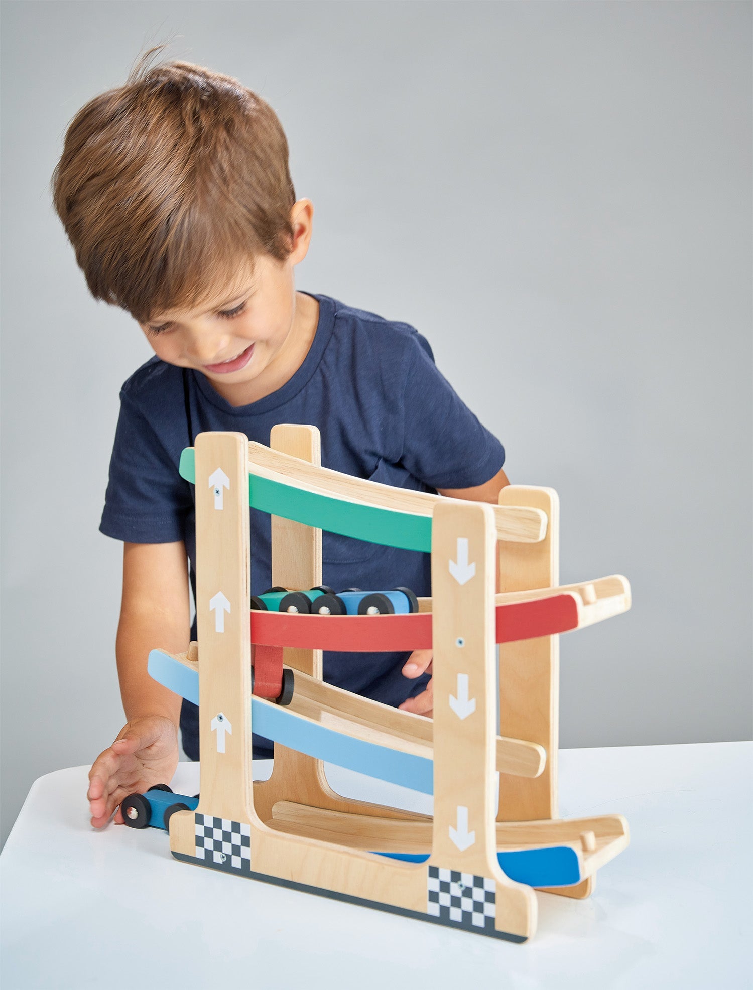 Wooden Ramp Racer Car Toy for Toddlers — Age 18m+ | Mentari