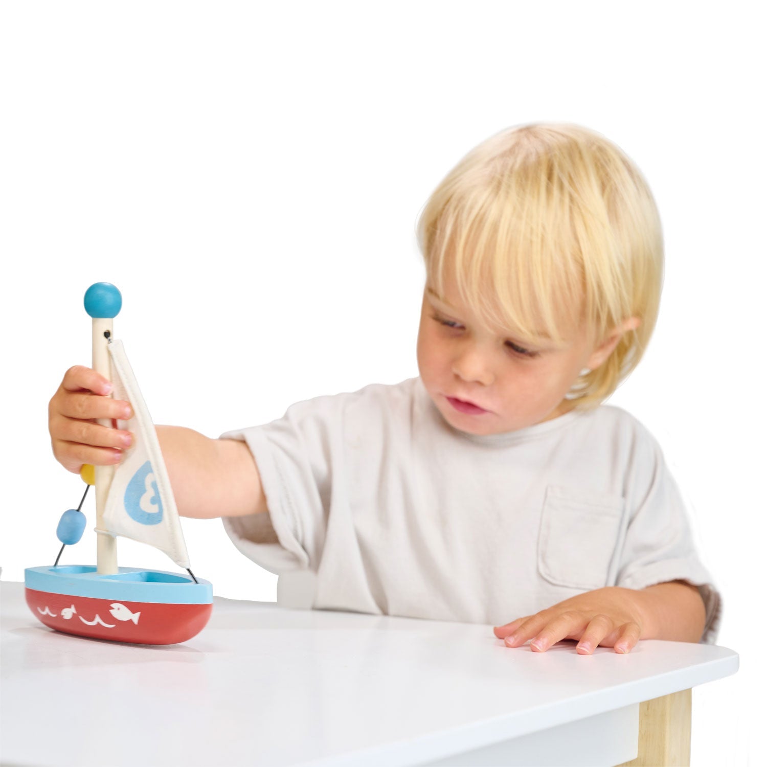 Wooden Sailing Boat - Mentari - Sustainable Wooden Toys Made in Indonesia - Eco-Friendly Play