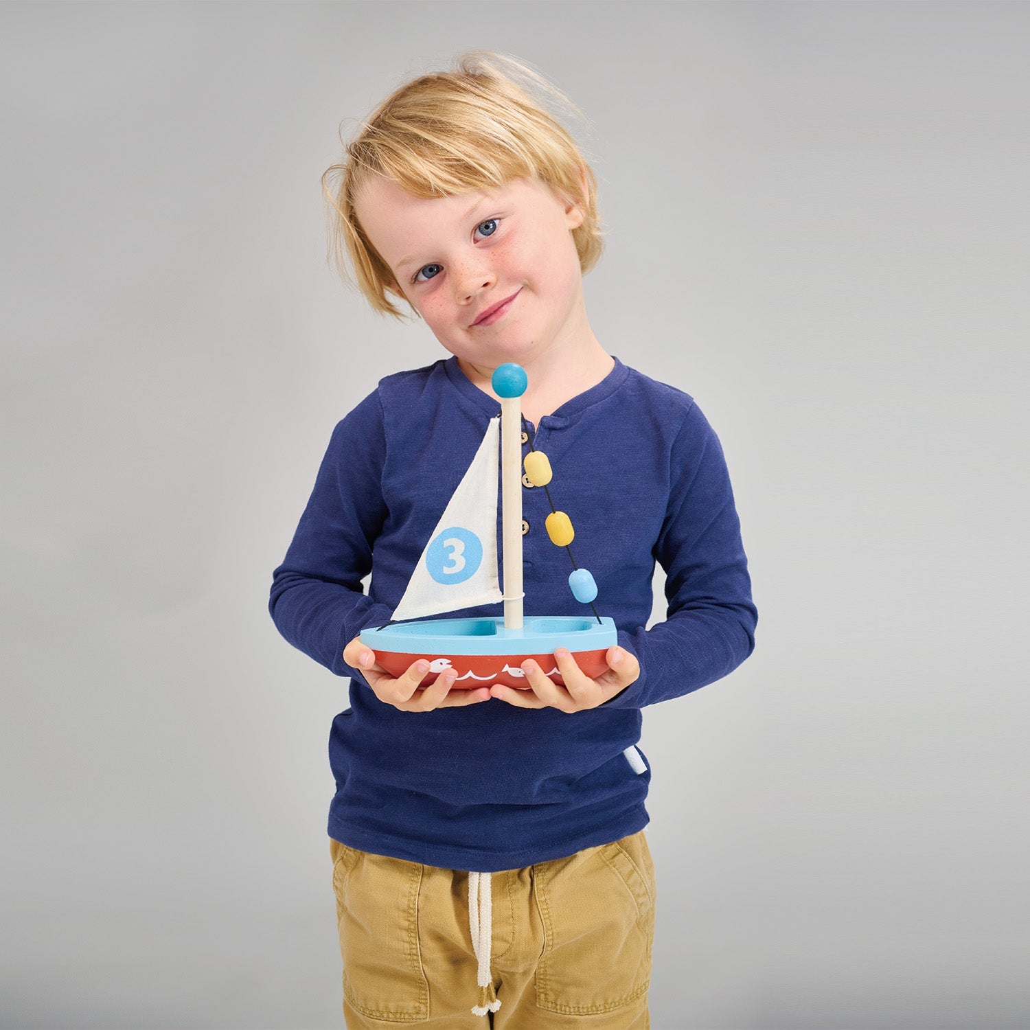 Wooden Sailing Boat - Mentari - Sustainable Wooden Toys Made in Indonesia - Eco-Friendly Play